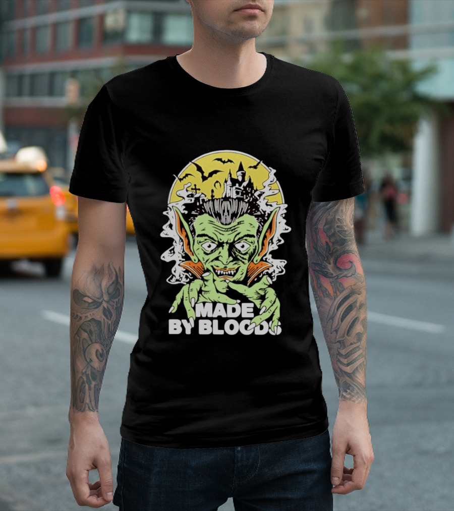 Vampire Halloween Made By Bloods Horror Bats And Haunted Castle T-Shirt