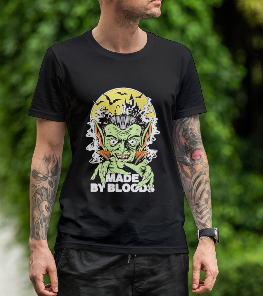 Vampire Halloween Made By Bloods Horror Bats And Haunted Castle T-Shirt