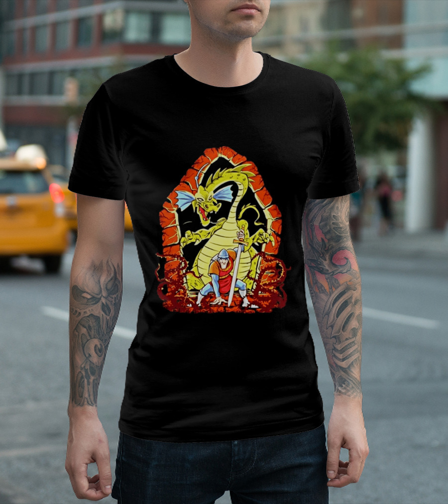 Dirk The Daring Dragon Lair Knights Sword Battle Fantasy Quest Video Game Adventure T-Shirt