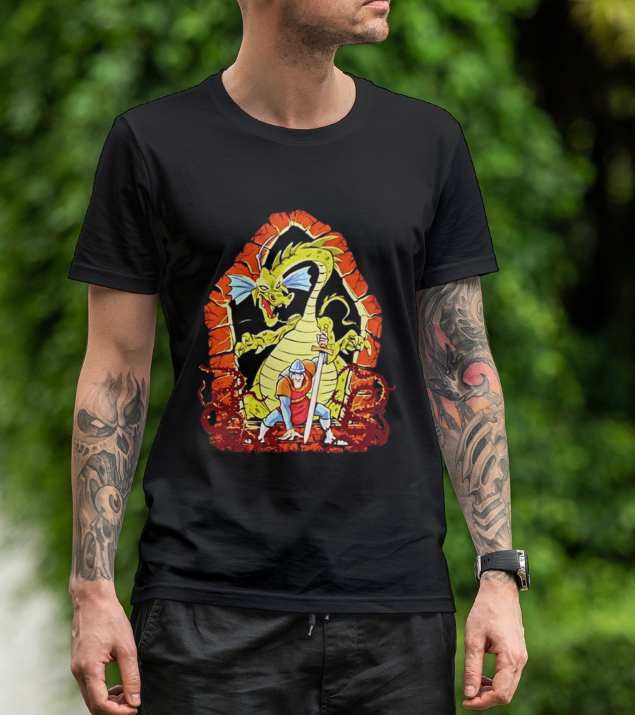 Dirk The Daring Dragon Lair Knights Sword Battle Fantasy Quest Video Game Adventure T-Shirt