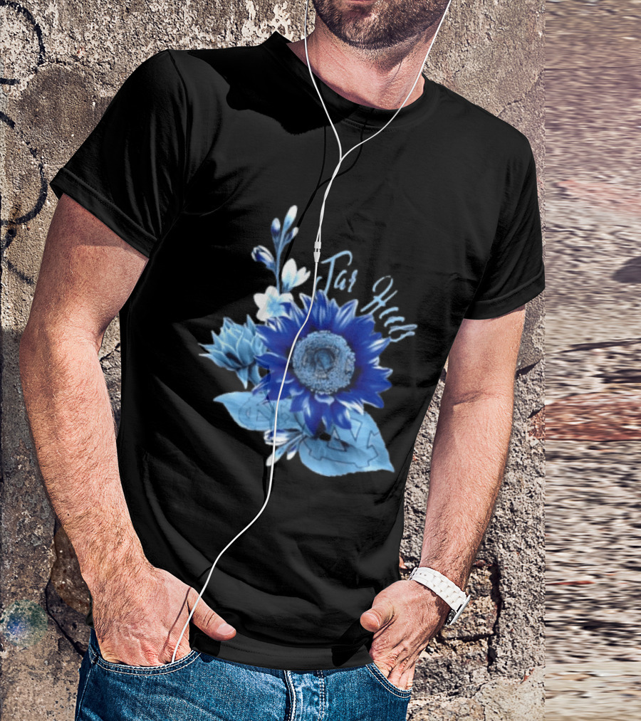 North Carolina Tar Heels Sunflower Floral Football T-Shirt