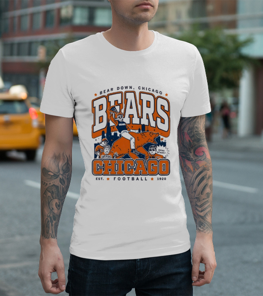 Bear Down Chicago Bears Football Est 1920 Skyline T-Shirt