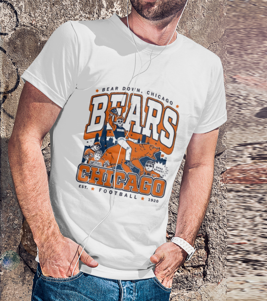Bear Down Chicago Bears Football Est 1920 Skyline T-Shirt