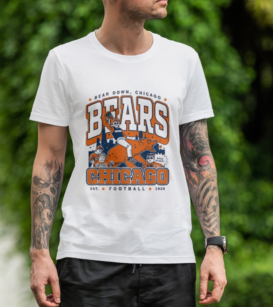 Bear Down Chicago Bears Football Est 1920 Skyline T-Shirt