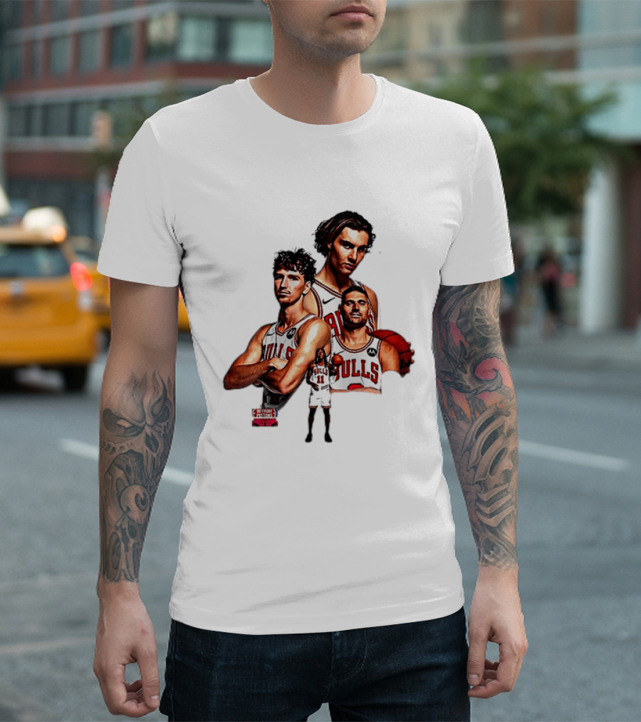 Classic Chicago Bulls NBA 2025 Season Opener Players Montage T-Shirt