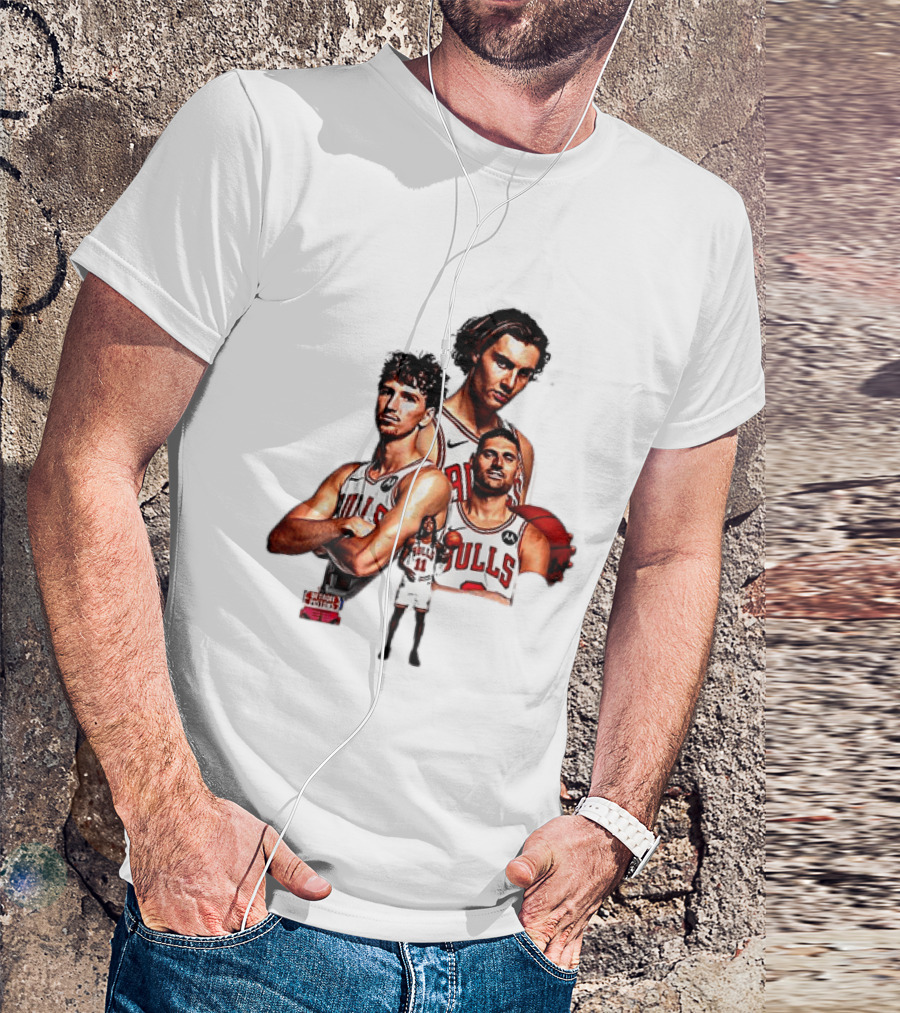 Classic Chicago Bulls NBA 2025 Season Opener Players Montage T-Shirt