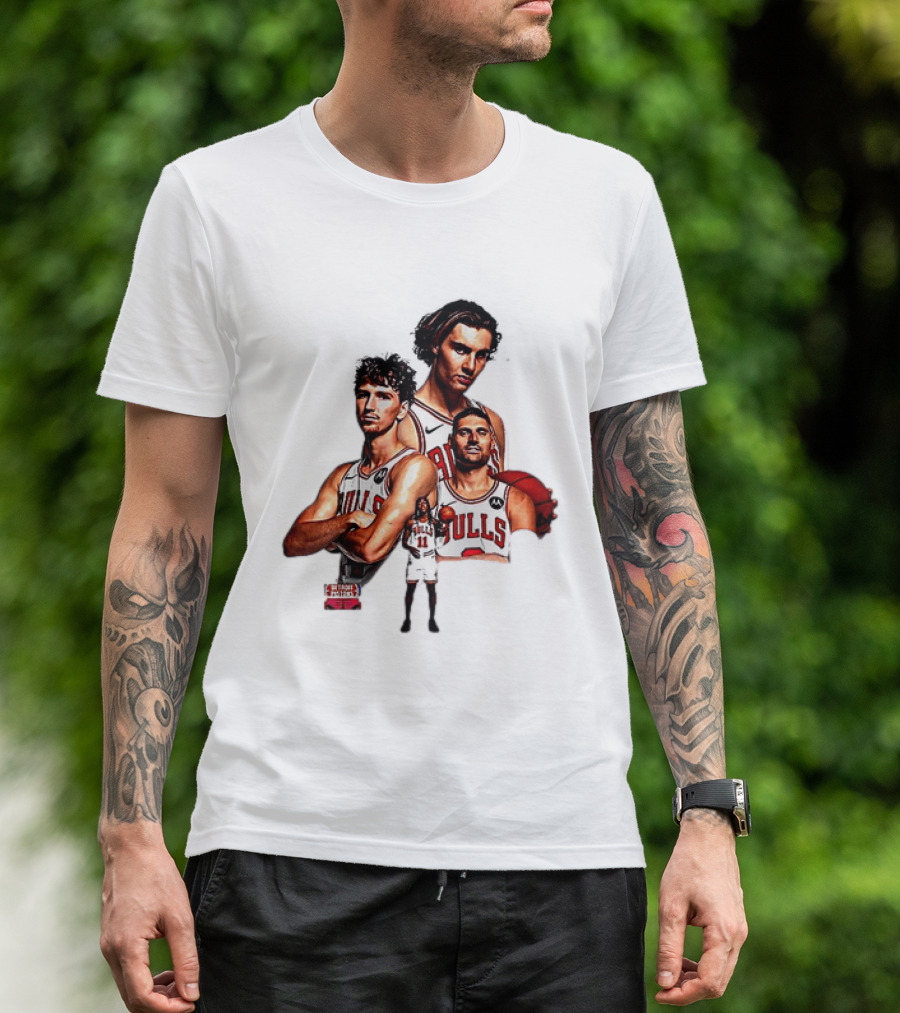 Classic Chicago Bulls NBA 2025 Season Opener Players Montage T-Shirt