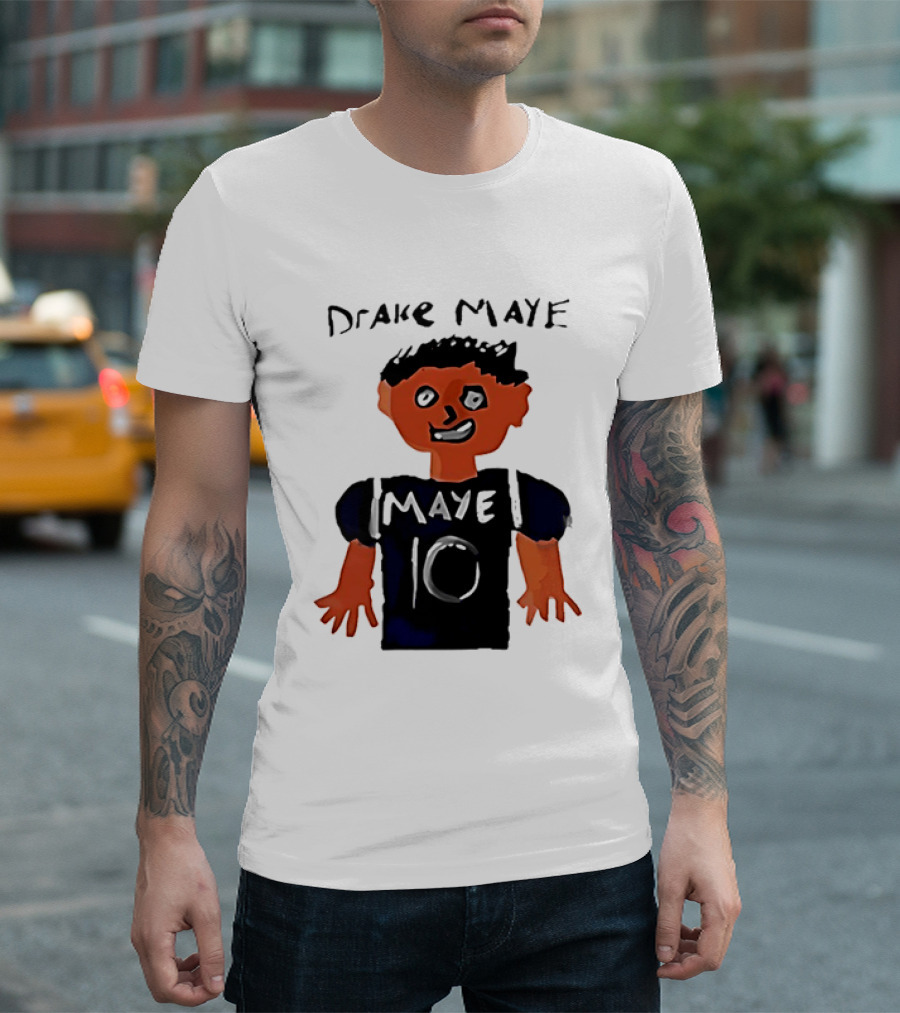 Drake Maye 10 Caricature Drawing New England Patriots T-Shirt