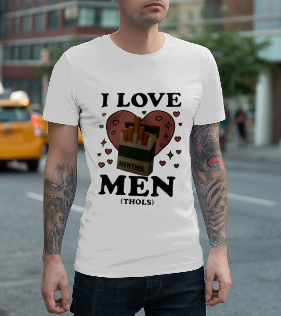 I Love Menthol Cigarettes Heart Cartoon Pack T-Shirt
