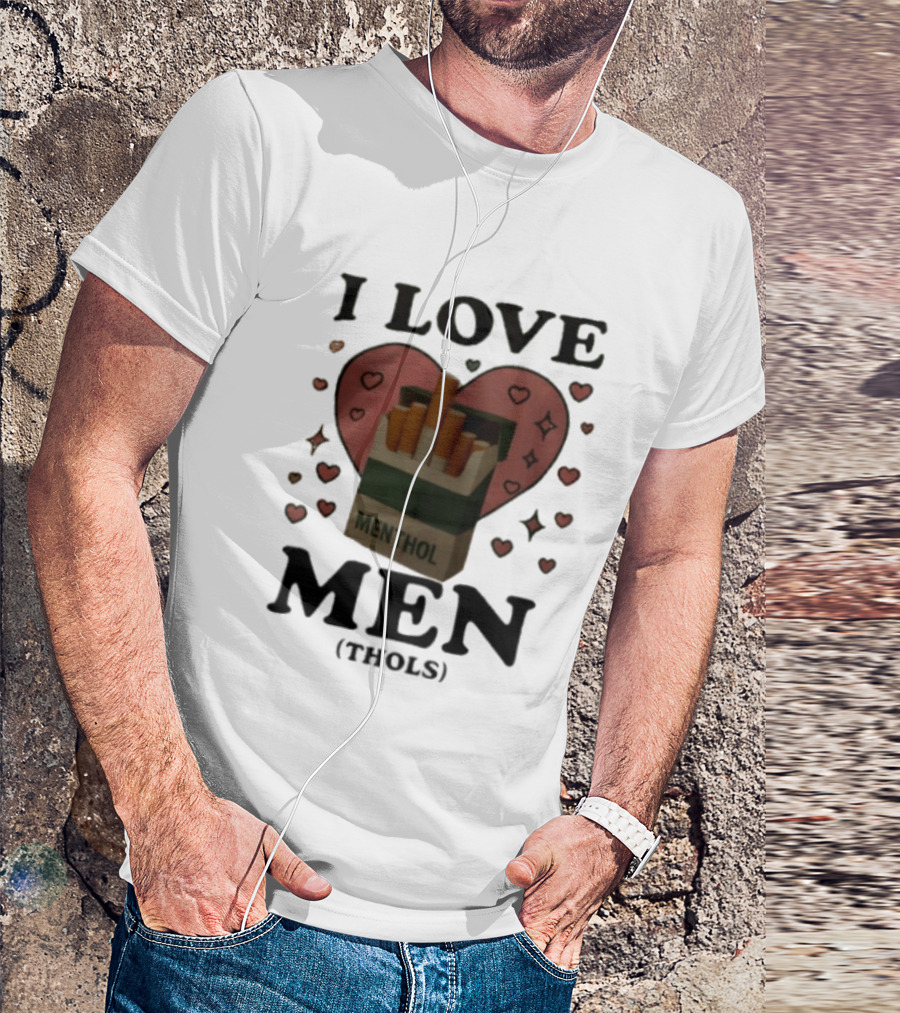 I Love Menthol Cigarettes Heart Cartoon Pack T-Shirt