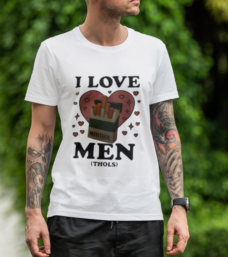 I Love Menthol Cigarettes Heart Cartoon Pack T-Shirt