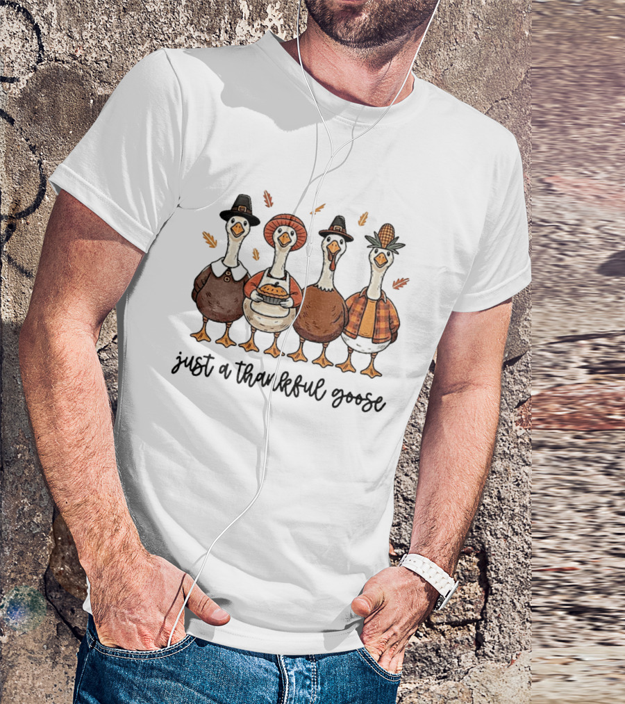 Thankful Goose Thanksgiving Characters 2025 T-Shirt