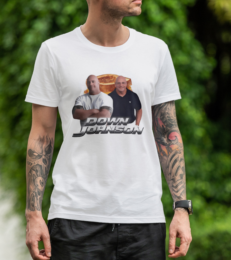 Dwayne Johnson Down Johnson Sandwich Image With Two Bald Men T-Shirt