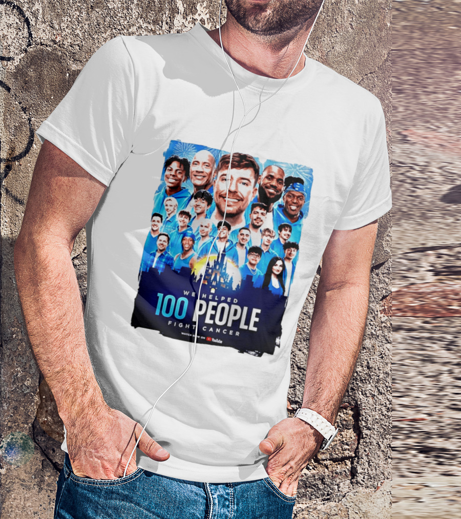 Mrbeast We Helped 100 People Fight Cancer YouTube Video Collaboration T-Shirt