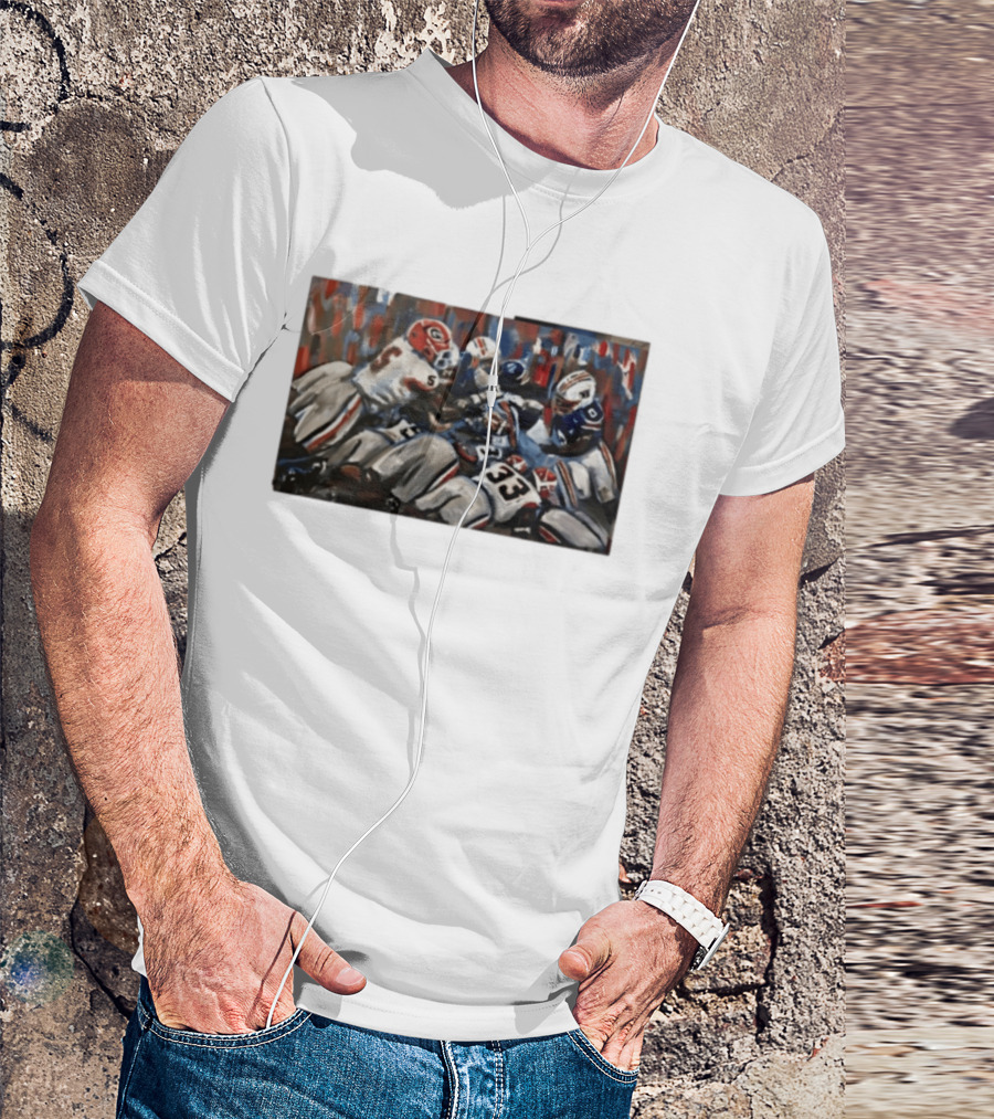 Georgia Bulldogs Auburn Tigers College Football Rivalry Game Day Action T-Shirt