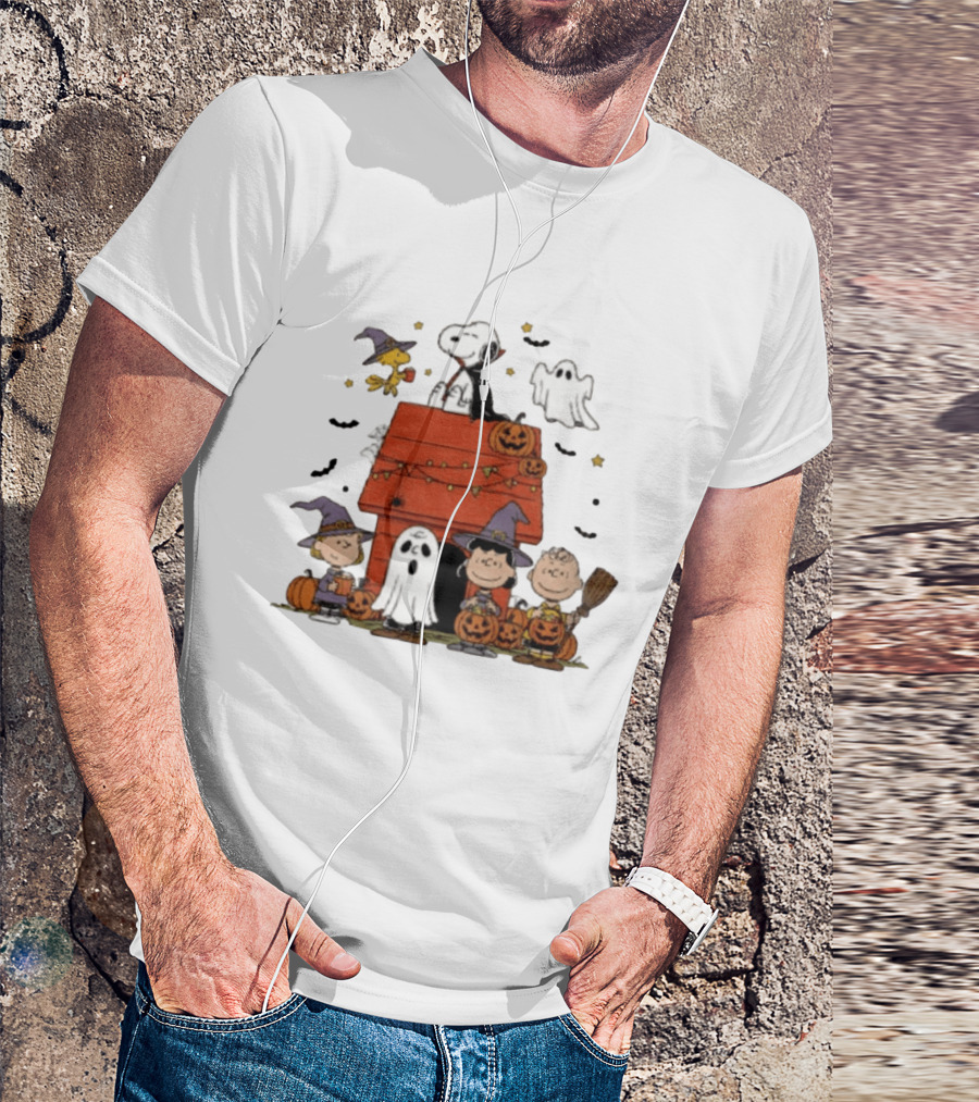 Snoopy Halloween Woodstock Ghost Pumpkins Charlie Brown Lucy 2025 T-Shirt