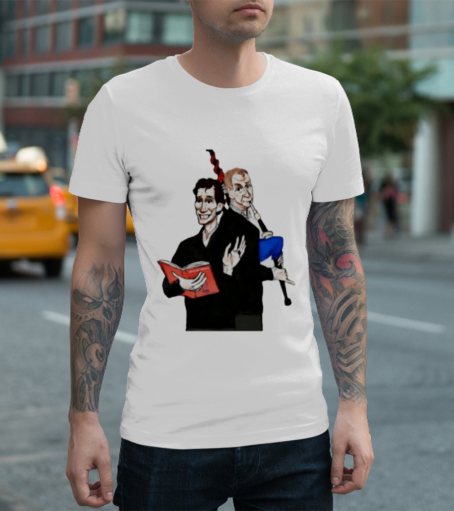 The Rest Is Politics Rory Stewart Red Book Talking Figure Cartoon T-Shirt