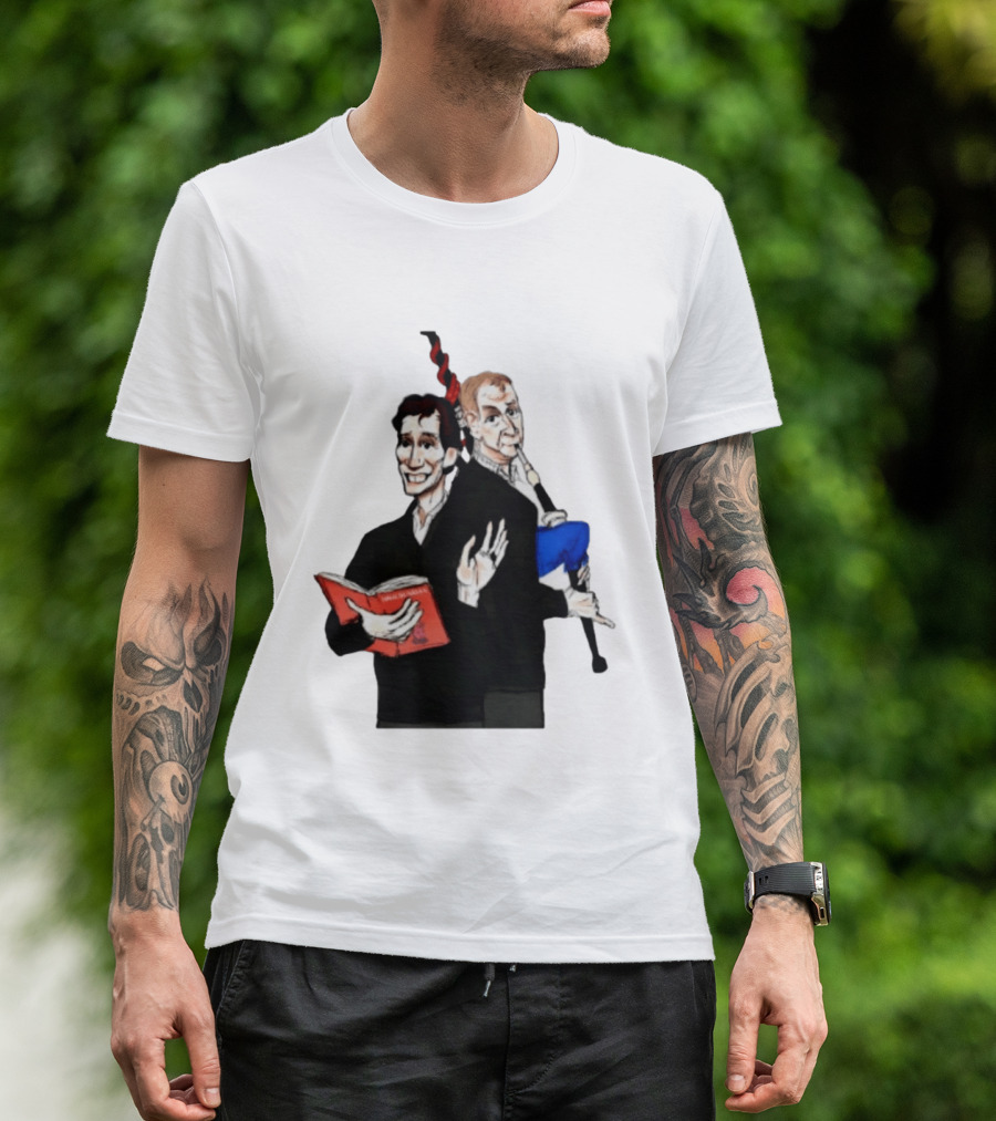 The Rest Is Politics Rory Stewart Red Book Talking Figure Cartoon T-Shirt