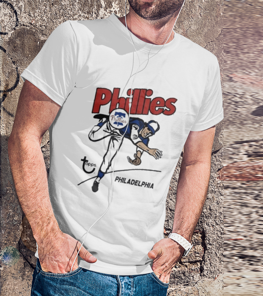 Topps Phillies Philadelphia Baseball Pitcher T-Shirt