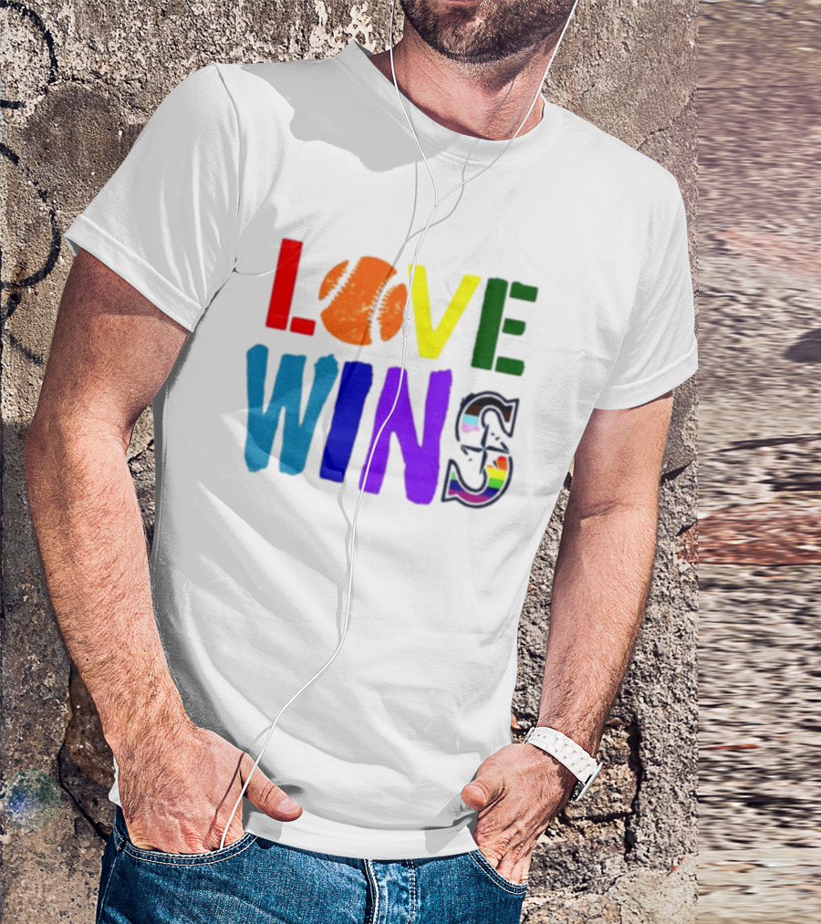 Julio Rodriguez Love Wins Seattle Mariners MLB Baseball T-Shirt