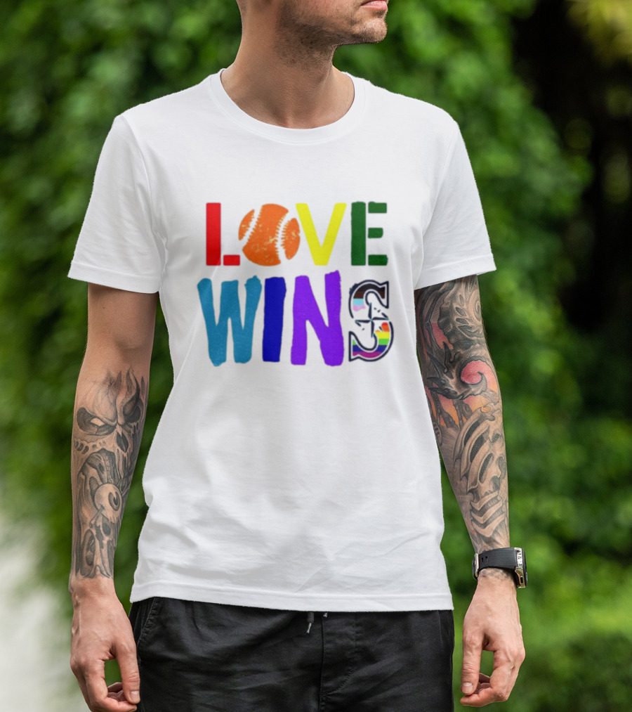 Julio Rodriguez Love Wins Seattle Mariners MLB Baseball T-Shirt