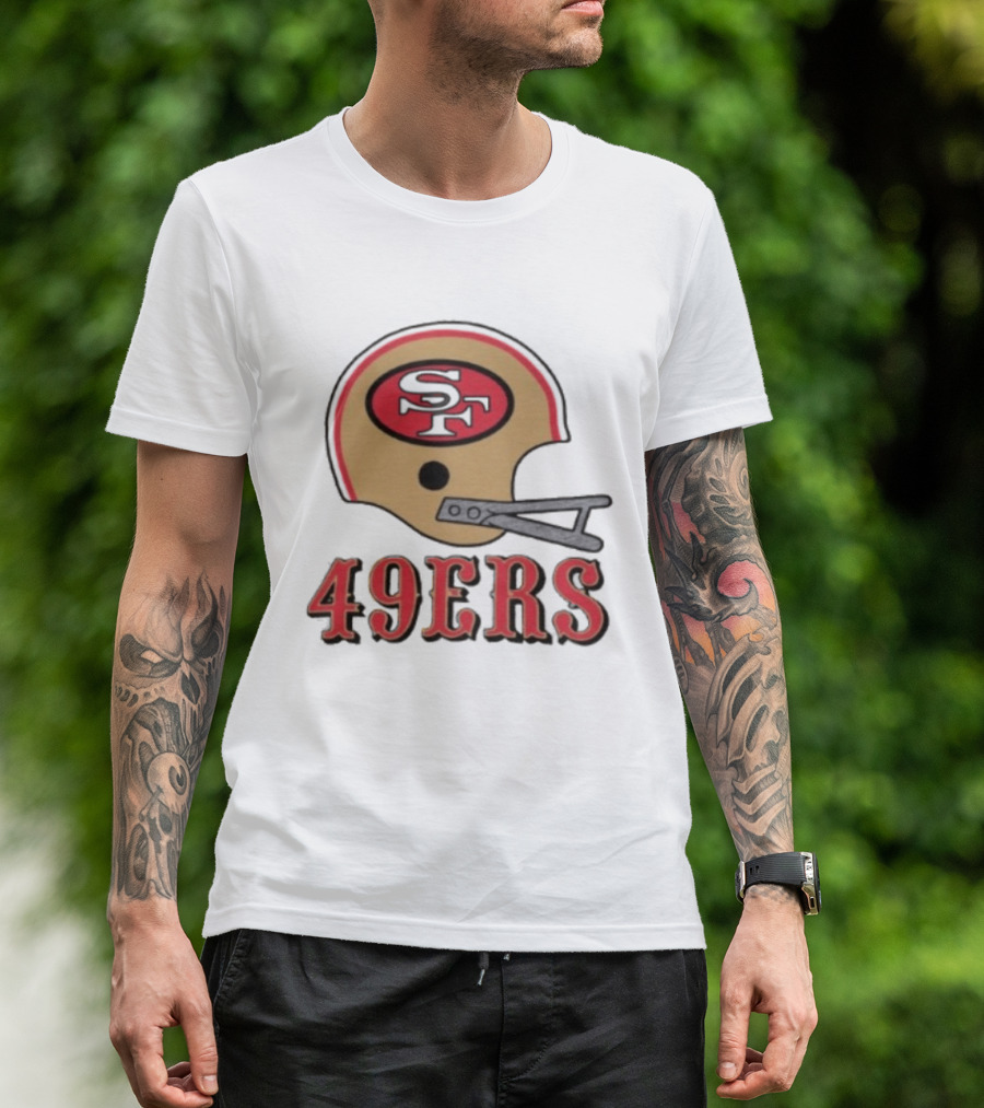 San Francisco 49ers SF Gold Helmet Big 49ers T-Shirt