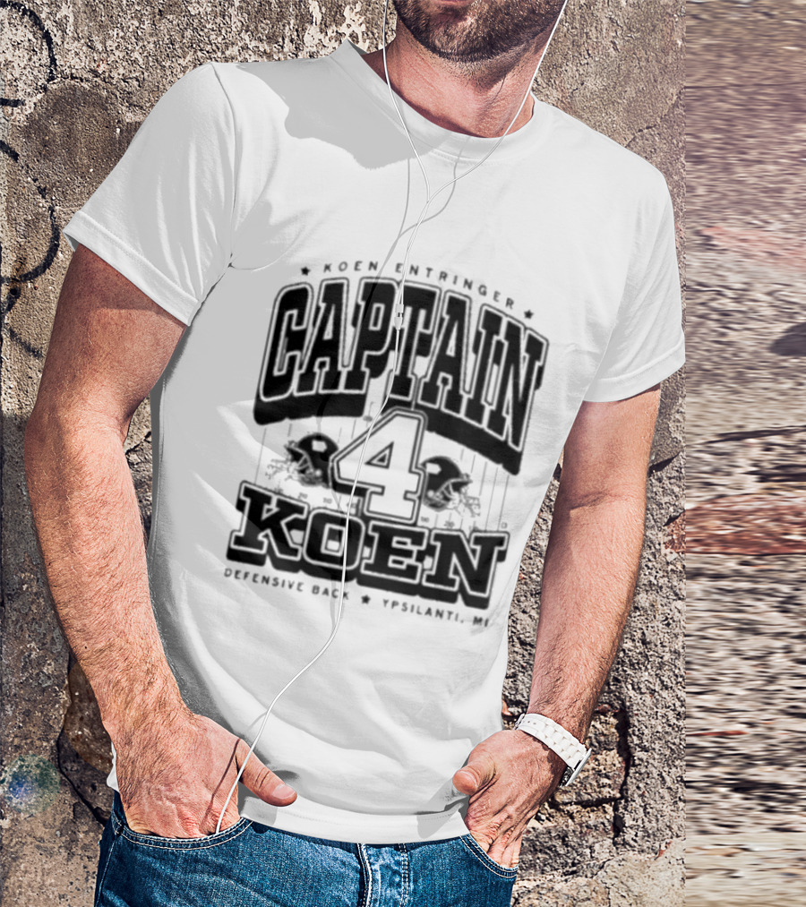 Koen Entringer Captain 4 Iowa Hawkeyes Defensive Back Ypsilanti MI T-Shirt