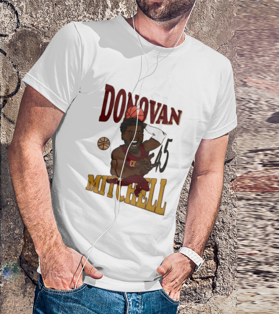 Donovan Mitchell Cleveland Cavaliers Basketball Number 45 Dunking T-Shirt