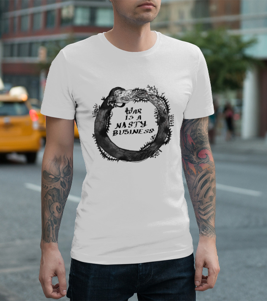 War Is A Nasty Business Ouroboros Serpent Circle T-Shirt