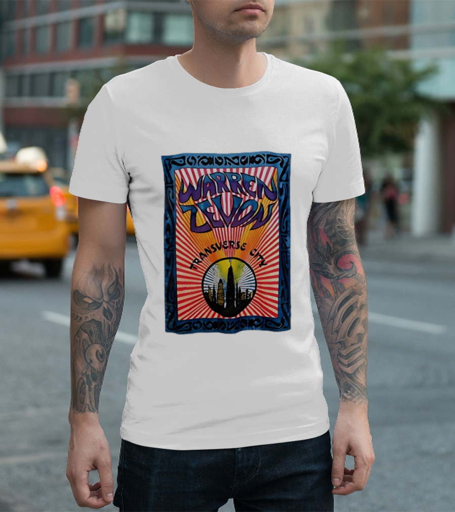 Warren Zevon Transverse City Psychedelic Rock Skyline T-Shirt