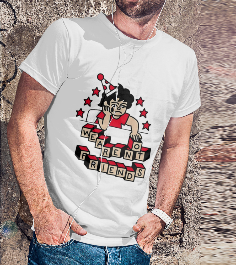 We Aren't Friends Sad Birthday Party Child Blocks And Stars T-Shirt