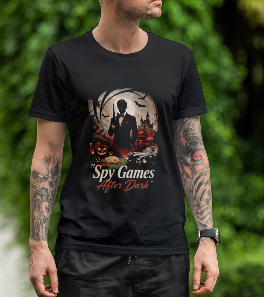 Spy Games After Dark Casino Halloween James Bond T-Shirt