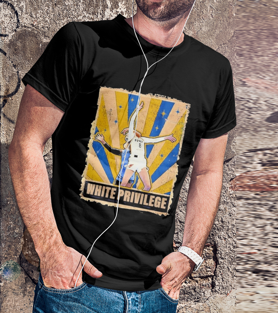 White Privilege Basketball Collision Moment Blue Yellow Starburst T-Shirt