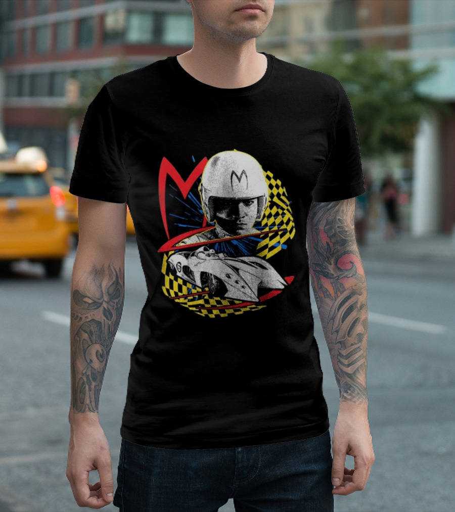 World Racing League WRL Speed Racer Mach 5 Checkered Flag Racing T-Shirt