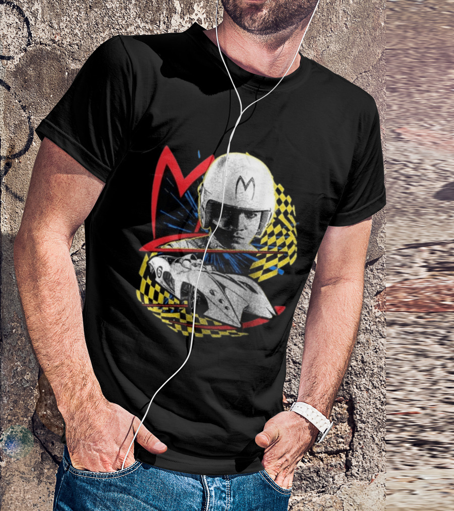 World Racing League WRL Speed Racer Mach 5 Checkered Flag Racing T-Shirt