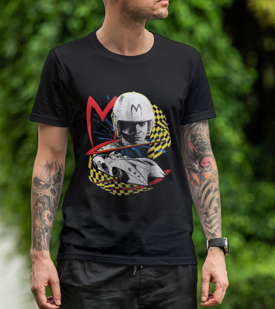 World Racing League WRL Speed Racer Mach 5 Checkered Flag Racing T-Shirt