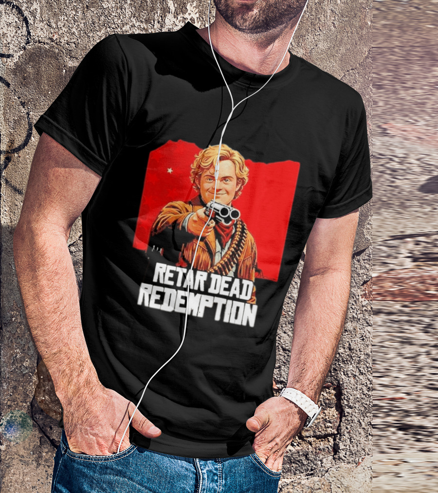 Retar Dead Redemption Western Cowboy And Revolver T-Shirt