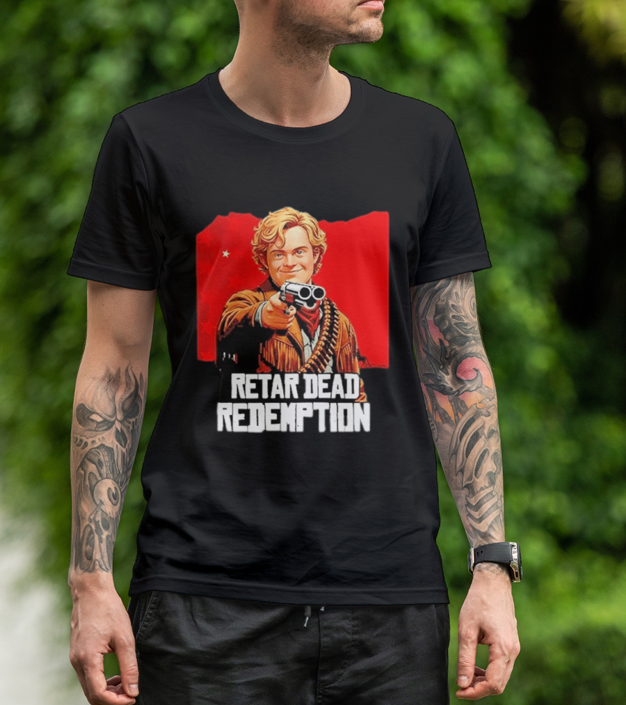 Retar Dead Redemption Western Cowboy And Revolver T-Shirt