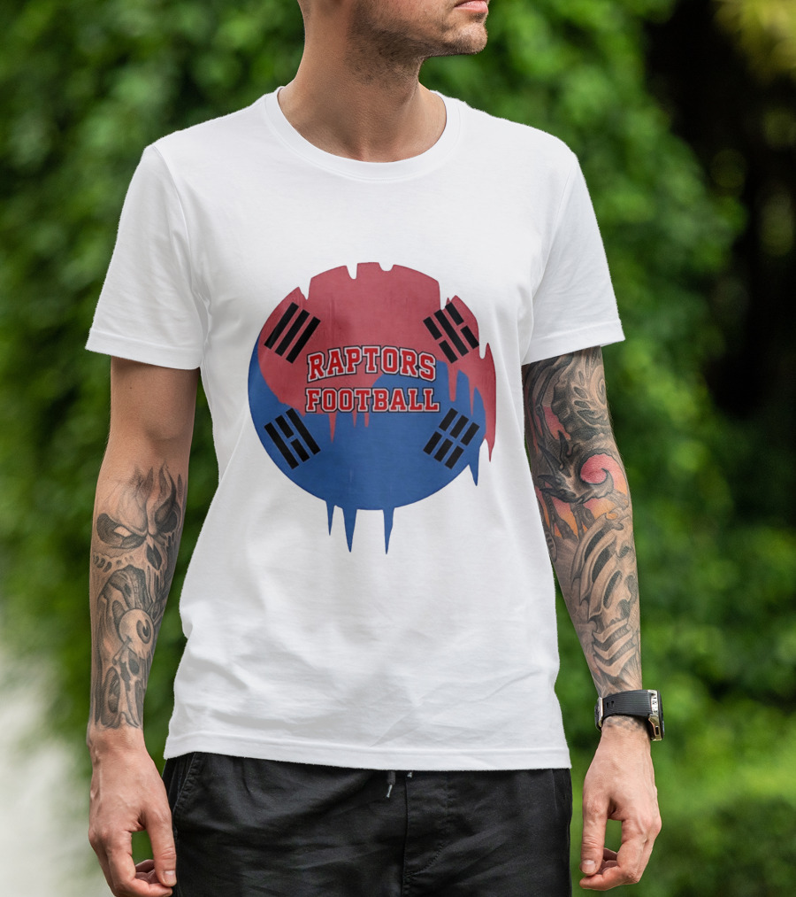 Raptors Football South Korean Flag Color T-Shirt