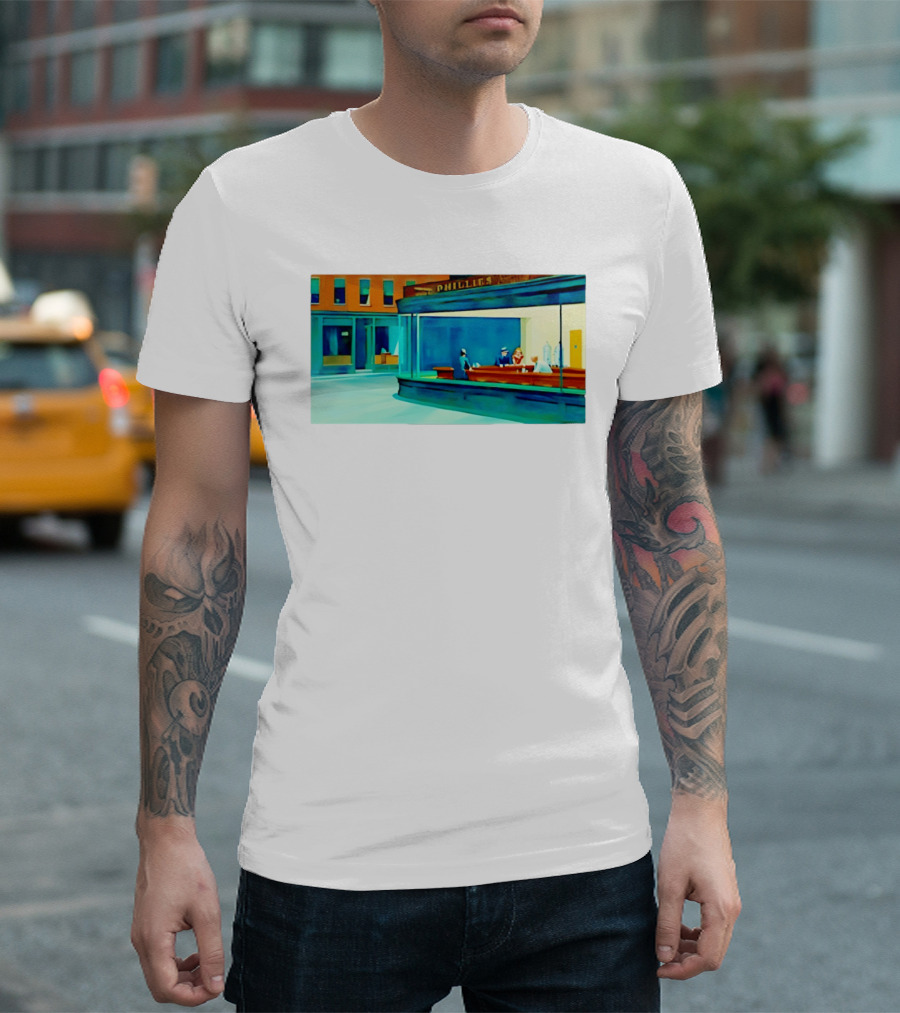 Philly Diner Institute Chicago Edward Hopper Scene T-Shirt