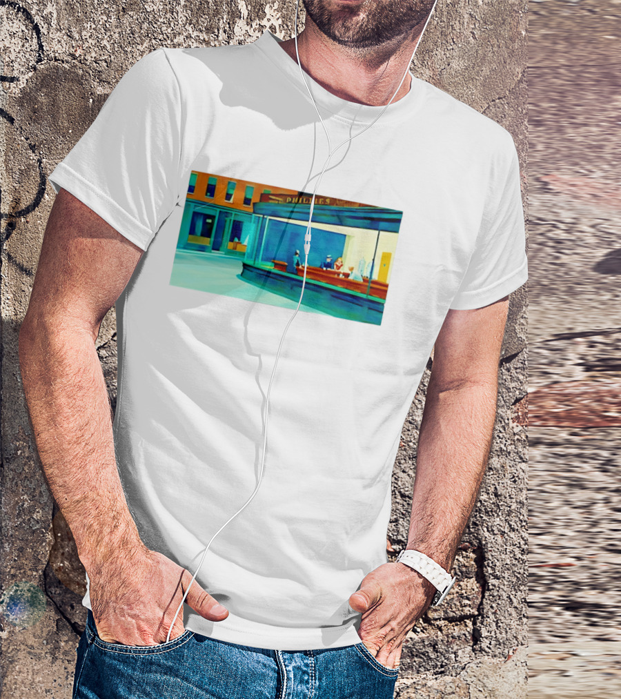 Philly Diner Institute Chicago Edward Hopper Scene T-Shirt