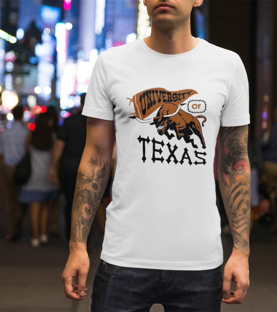 University Of Texas Longhorns Bull Mascot Banner T-Shirt