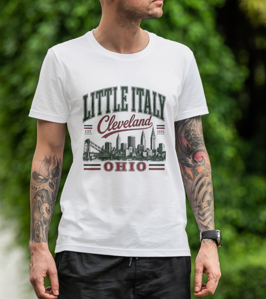Little Italy Cleveland Ohio Est 1885 Skyline T-Shirt