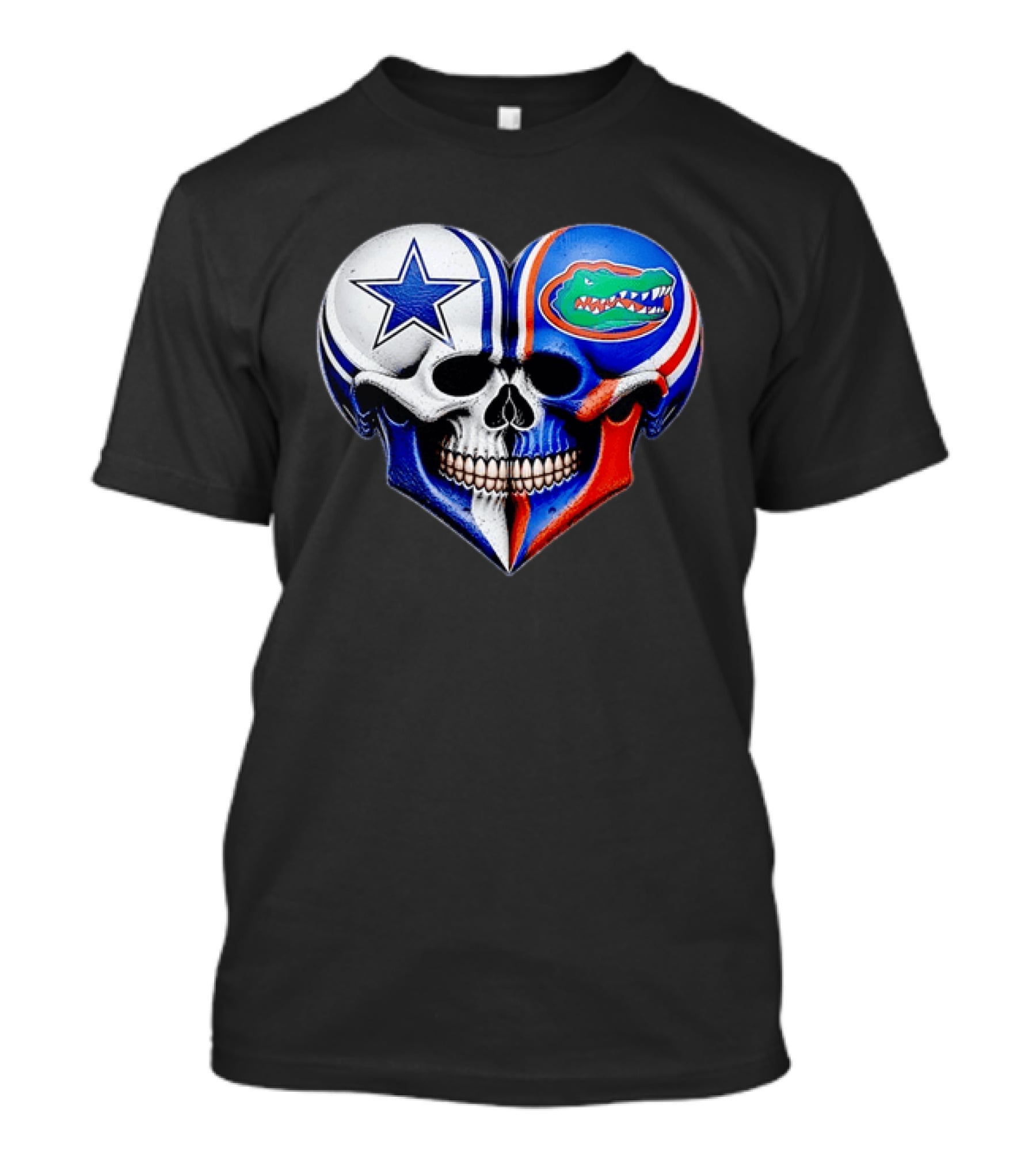 Dallas Cowboys Florida Gators Heart Skull T-Shirt