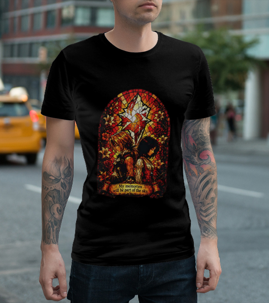Final Fantasy Stained Glass Zidane And Garnet My Memories Will Be Part Of The Sky T-Shirt