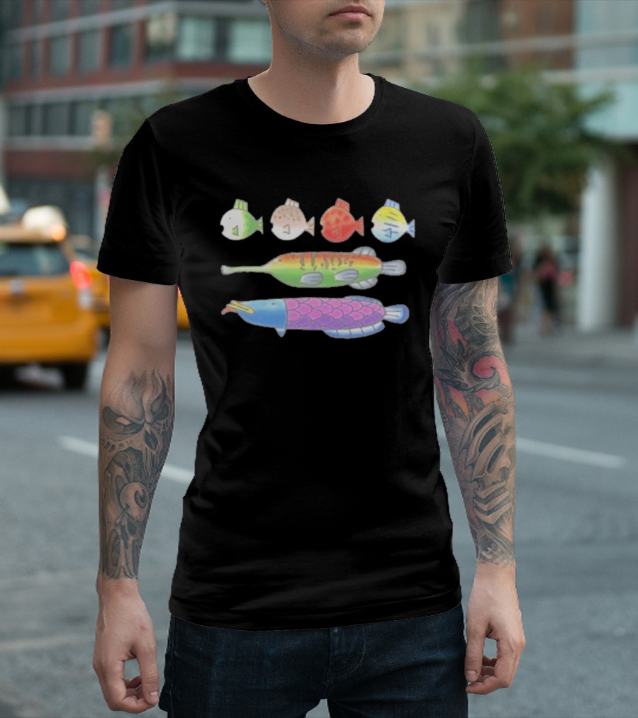 Fishing Minigame Fish Colorful Cartoon T-Shirt