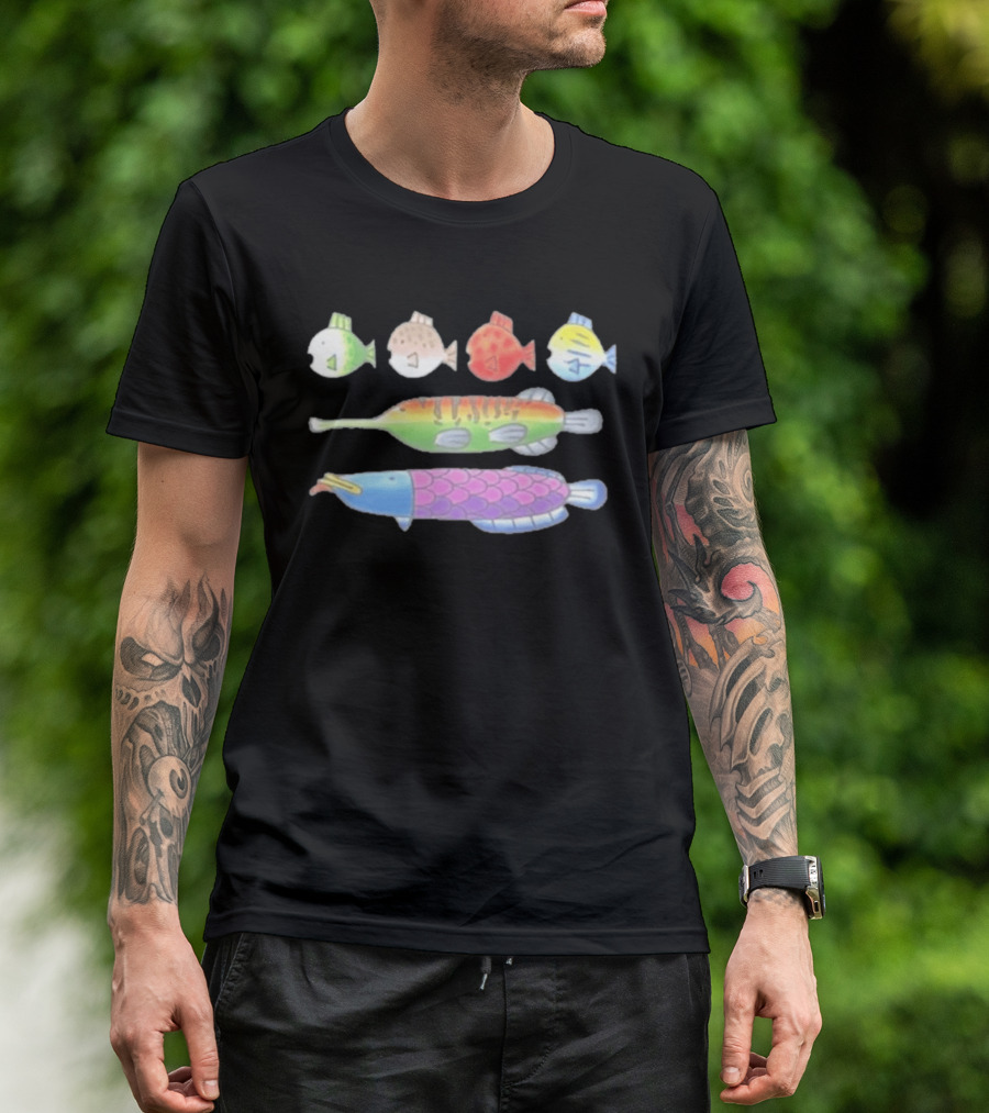 Fishing Minigame Fish Colorful Cartoon T-Shirt
