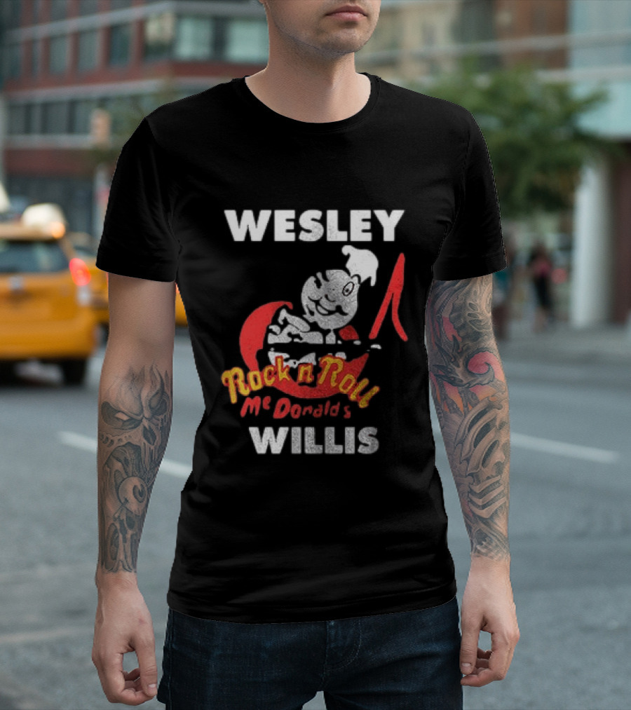 Wesley Willis McDonald's Rock N Roll Cartoon Character Moon T-Shirt