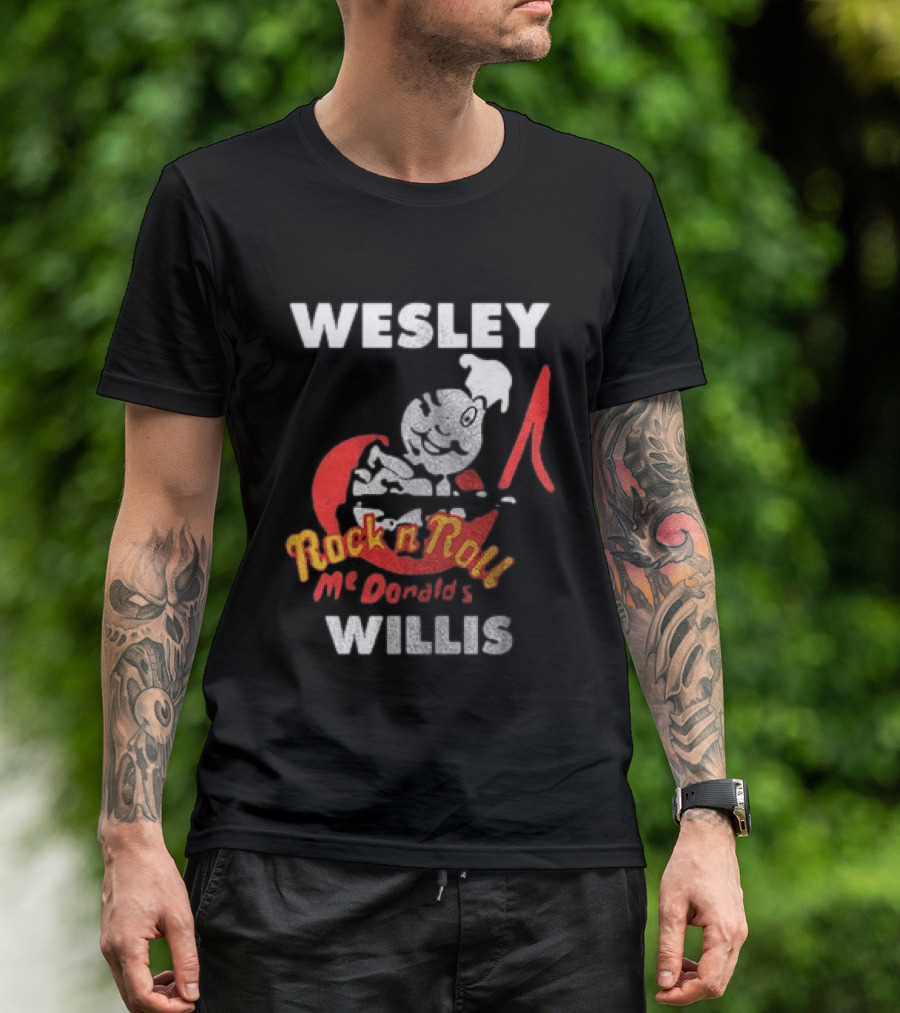 Wesley Willis McDonald's Rock N Roll Cartoon Character Moon T-Shirt