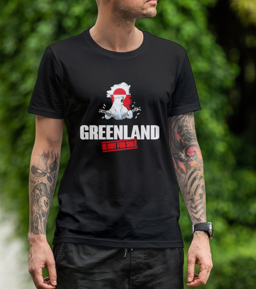 Greenland Is Not For Sale Polar Bear Art With Red Circle T-Shirt